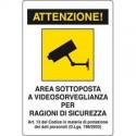 CARTELLO "AREA SOTTOPOSTA A VIDEOSORVEGLIANZA"