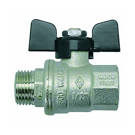 VALVOLA A SFERA BUGATTI  M/F 1/2" A FARFALLA