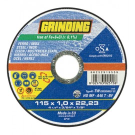 DISCO ABRASIVO DA TAGLIO GRINDING 115X1X22.23 MM